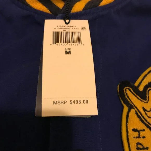 NWT $498 POLO SPORTSMAN RALPH LAUREN PINE LAKE BASEBALL JACKET BLUE YELLOW SZ M - Picture 7 of 7